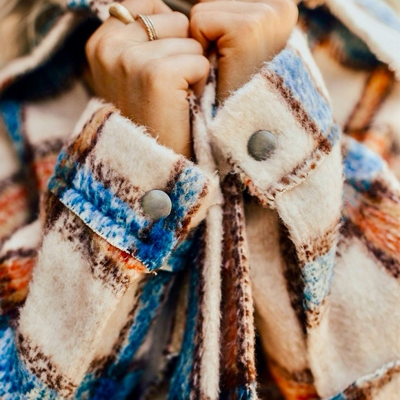 NWT POL CINNAMON BROWN 🤎 PLAID JACKET 🧥 - BROWN🤎 / ICED LATTE, Sz.S, BNWTIB - Picture 7 of 13